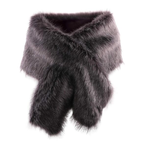 Каmа Вrіdаl Accessories - 8348 Women Long Faux Fur Shawl Bridal Stole Cover Up Winter Soft